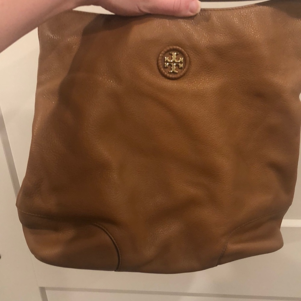 Tan leather Tory Burch purse